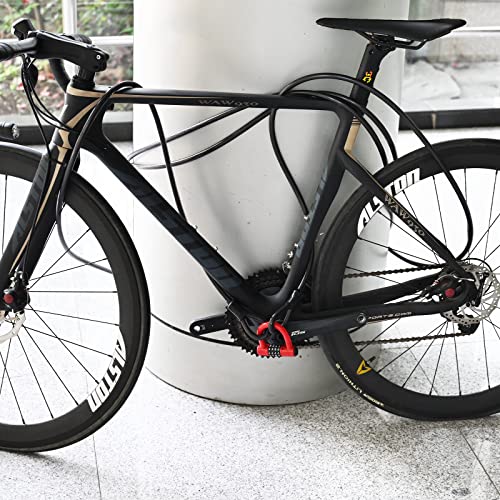 Alston Bike Cable Chain Locks 5M/16.4Ft Safety Cables Lock Loops Braided Steel Cable Coated With Double Lock Loops For Bicycle Luggage Ladder Boat Gate Motrobike #TOP4