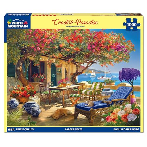White Mountain Rompecabezas de 1000 Piezas Paraíso Costero Marítimo, Piezas Grandes, Regalo para Adultos y Familia, 24x30 pulgadas miniatura 1