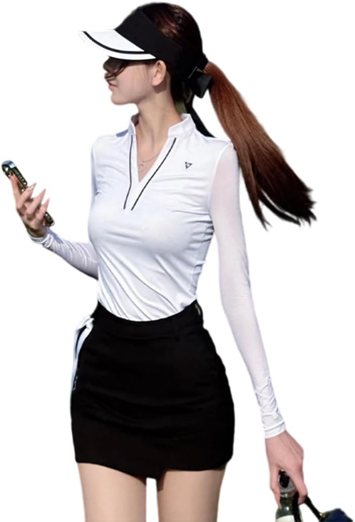 即発送 ゴルフウェア レディース 半袖 ポロシャツ スカート上下2点