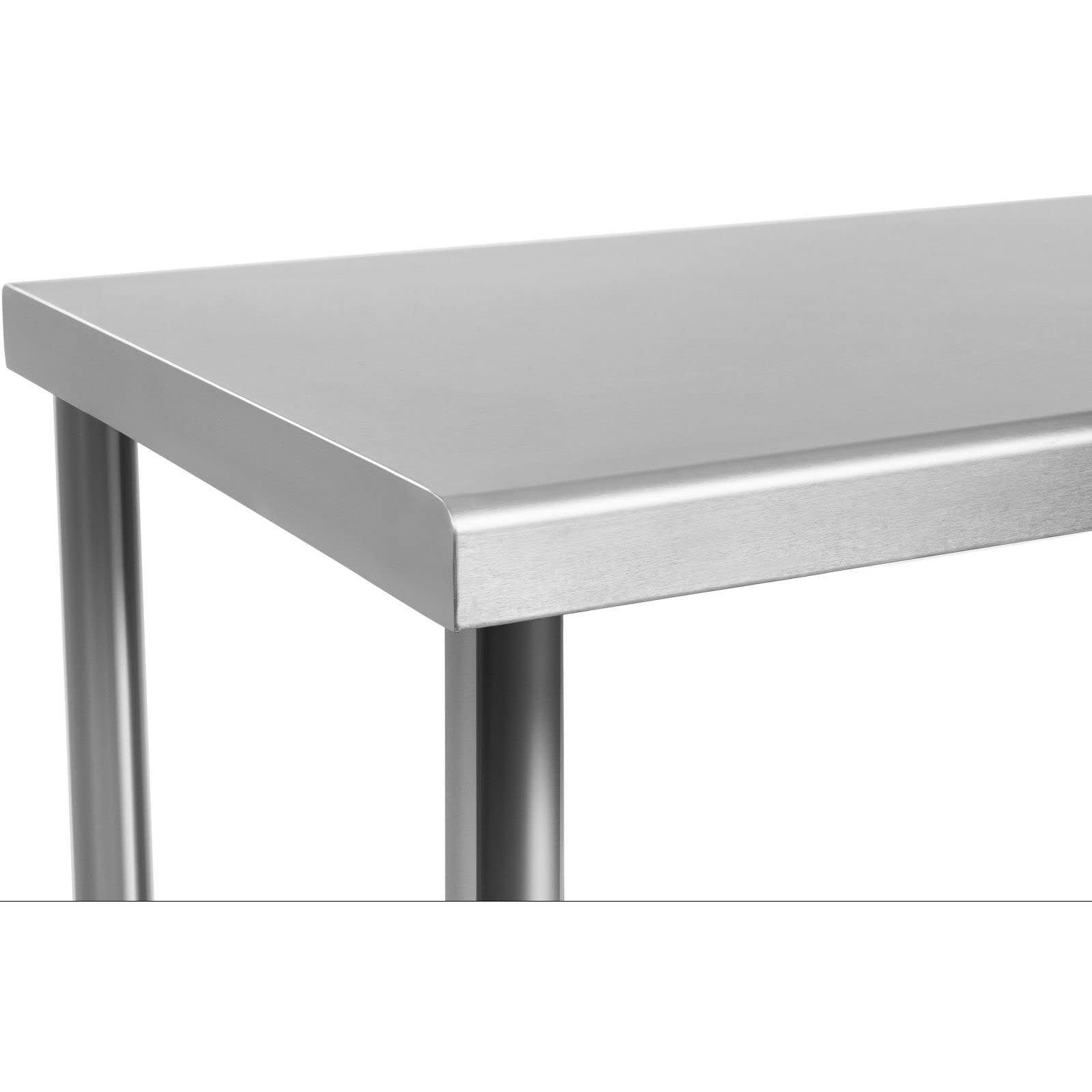 Royal Catering Mesa de Trabajo Acero Inoxidable RCAT-200/60-N (200 x 60 cm, Dos Superficies, Capacidad de encimera: 300 kg, Capacidad Total: 400 kg)