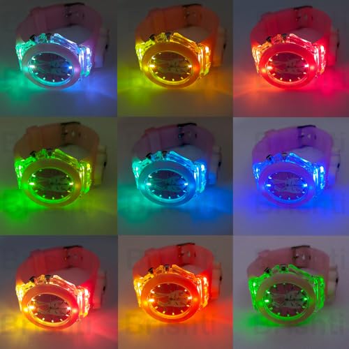 Image of Brishti 3D Cartoon Character Multicolored Glowing Digital Light and Girl's Analogue Wrist Watch | Unique 3D Cute Cartoon Character on Strap | Soft Silicone Strap | Suitable for Age 3-12 Year Kids