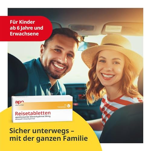 Reisetabletten Dimenhydrinat 50 mg Tabletten von apodiscounter 20 stk