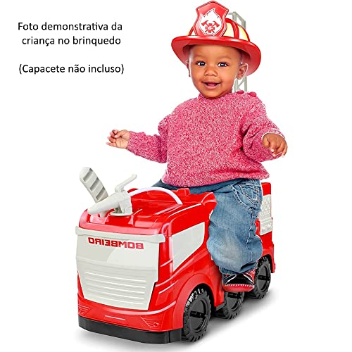 Motoca Infantil Carrinho de Bombeiros Quadriciclo Lança Agua Para Bebês acima de 12 Meses até 50kg