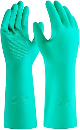 Guantes de nitrilo resistentes a productos químicos, guantes de limpieza resistentes para el hogar, ácidos, álcalis, solventes, resistentes al