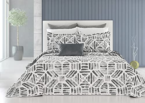 NORA HOME Colcha Verano Moderna de Pique Cama 150 Reversible. Capa Cubrecama Bouti de Entretiempo - Mosaic