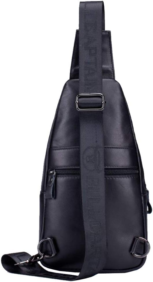 Hebetag Leather Sling Bag Crossbody Backpack for Men Women Outdoor Travel Shoulder Chest Pouch Casual Hiking Pack - Image 3