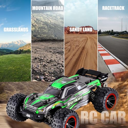 Yidedraw Brushless RC Cars 1:14 Scale 75 KMH High Speed Remote Control Car 4X4 Fast RC Truck for Adult Boys 2.4 GHz All Terrains Off-Road Drift RC Monster Trucks with 2 Batteries (Green) - Image 4