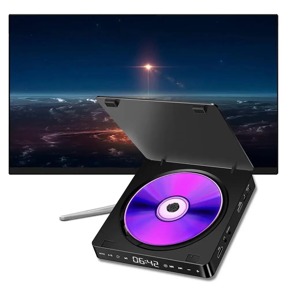 JVDDI Home DVD Player CD VCD HD 1080P Resolution PortablePlayer Supports and AV Output Ports