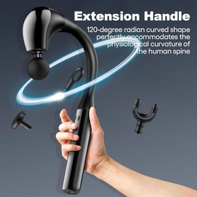 Dhulki Rechargible collision Massage Gun | Deep Tissue Handheld Massage with Extension Handle | Effective pain relief for neck, back, shoulder, legs | 1 pack of 1 Dhulki Rechargible collision Massage Gun | Deep Tissue Handheld Massage with Extension Handle | Effective pain relief for neck, back, shoulder, legs | 1 pack of 1