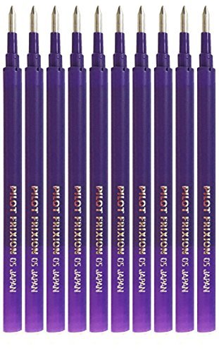 Pilot Gel Ink Refills for FriXion Erasable Gel Ink Pen, Extra Fine Point 0.5mm, Violet Ink, Value Set of 10