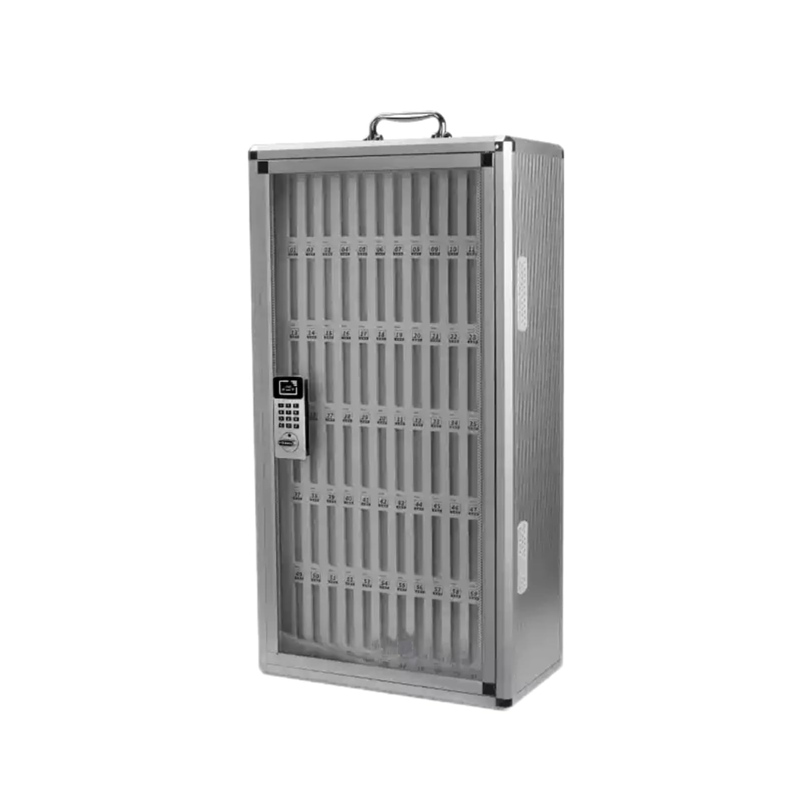 Mobile Phone Storage Cabinet Password Lock Mobile Phone Safe Deposit Box Aluminum Alloy Mobile Phone Storage Cabinet with Smart Password Lock,with Digital Stickers,Suitable for School Factory Office(7