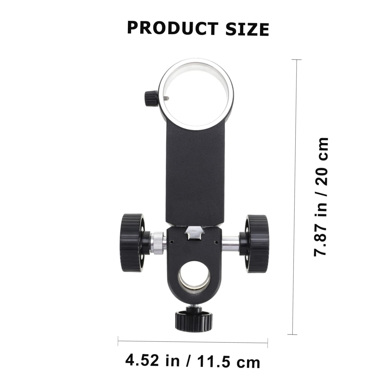 Homoyoyo Soporte de Enfoque de Microscopio 50 Mm para Cámaras Industriales, Plástico Resistente, Perilla de Ajuste Grande, Uso Educativo y Laboratorio, Color Negro