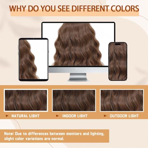 Image of Pastel Brown Wavy Bob Wig for Women, Short Shoulder Length Synthetic Wig with Bangs, Natural Looking Lightweight Hairpiece for Daily Wear & Cosplay Costume Party