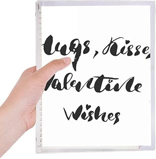 Caderno de anotações Hugs Kisses Valentine Wishes de folhas soltas diário recarregável