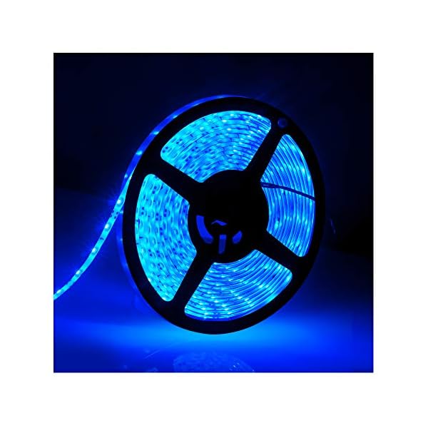 Wasserfest IP65, 12 V Wasserdicht Flexible LED Strip Licht, 16.4ft/5 m Zuschneidbare LED Lichtstreifen, 300 Einheiten…