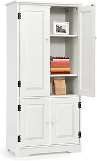 Giantex Sideboard Buffet Storage Cabinet, Antique Low Floor Cabinet, Pantry Cabinet Wooden Cupboard Organizer w/Adjustable...