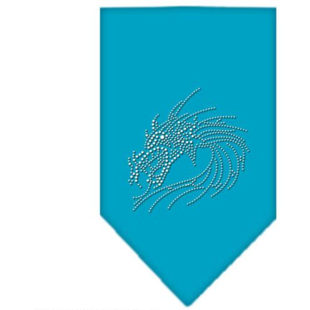 Mirage Dragon Rhinestone Bandana, Large, Turquoise