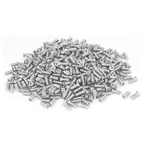 Aexit M5x12mm Nickel Nails, Screws & Fasteners Plated Phillips Computer PC Case Fan Screw Silver Nails Tone 500pcs