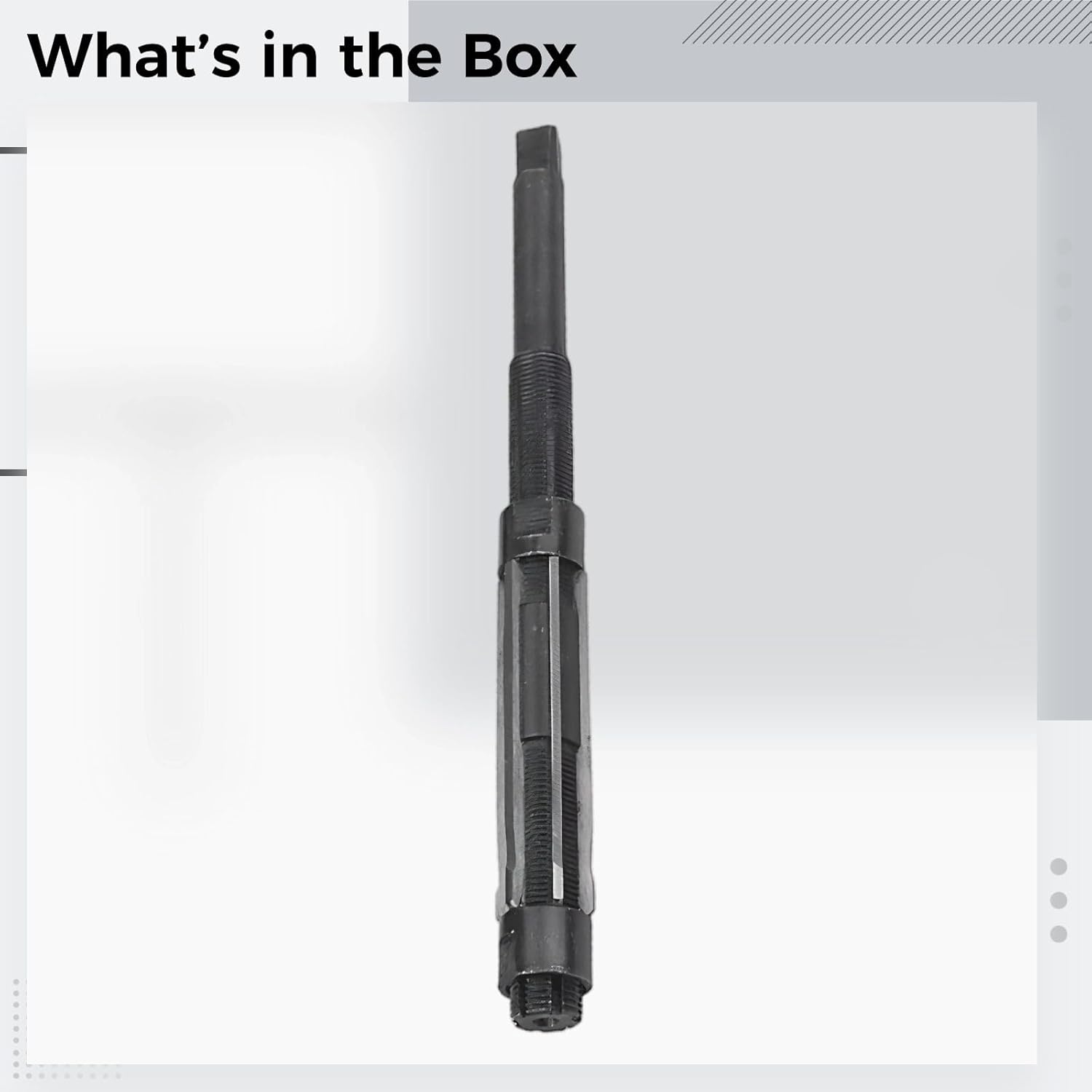 Black 9.6 in Hand Reamer, 1.02-1.16 in Adjustable, 9SiCr Steel, with M6-M25 Tap Wrench, 3.15 in / 80 mm Blade