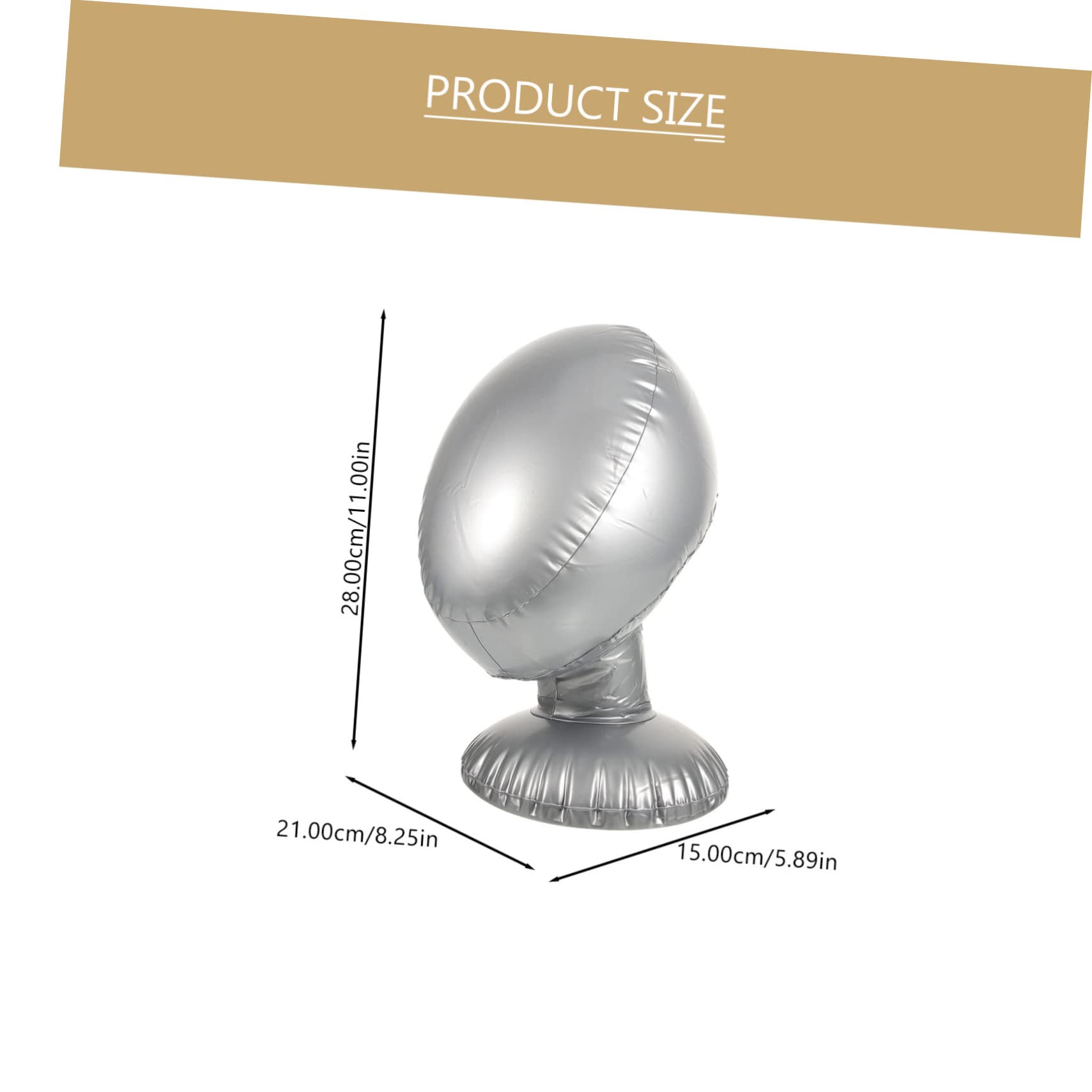 INOOMP Soporte para Pelucas Múltiples Inflable Pvc Plata, 2 Piezas