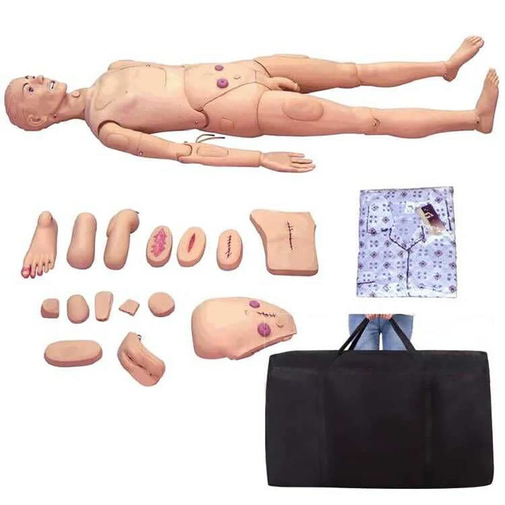 YNIYUJKL 170Cm Life Size Patient Care Manikincpr Simulator Basic Geri Nursing Skills Geriatric Human Model Mannequin Full Body