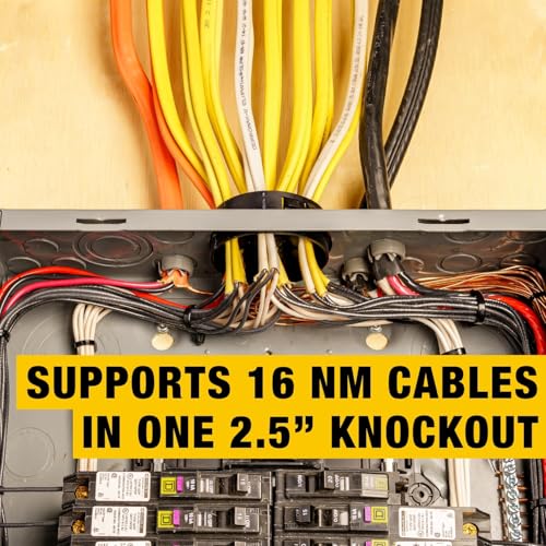 Image of Wire Waffle Connnector for 2.5 inch KO's - 1 unit, NM Cable Connector, 16 Cables in 1 Knockout, UL Listed & NEC Compliant (KO25W)