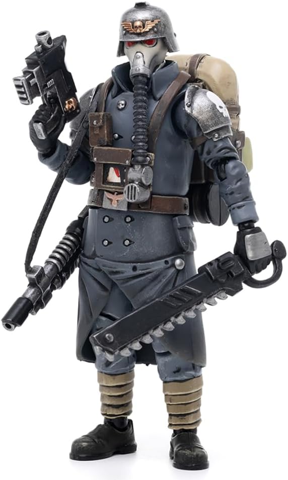 JOYTOY Warhammer 40K Astra Militarum Death Korps of Krieg Veteran Squad Sergeant 1/18 Action Figures Joy Toy Mecha Figure Model