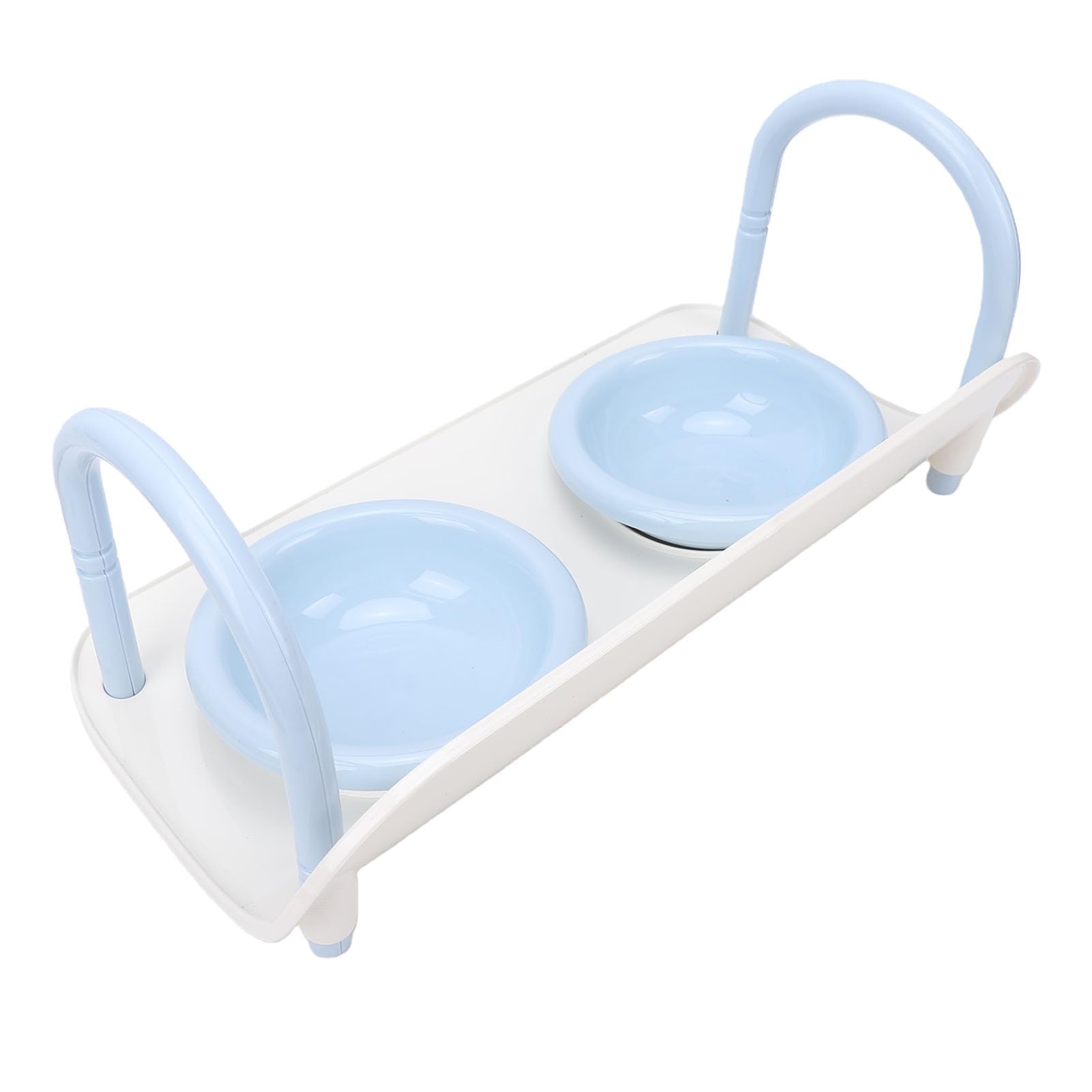 Set Ciotole per Gatti Rialzate in Ceramica, Ciotola Rialzata per Cibo e Acqua con Base Antiscivolo, Ciotole Doppie Adatte per Gatti e Cani di Piccola Taglia