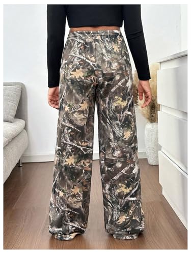 SOLY HUX Girl's Camo Wide Leg Pants Drawstring Waist Baggy Sweatpants with Pocket2