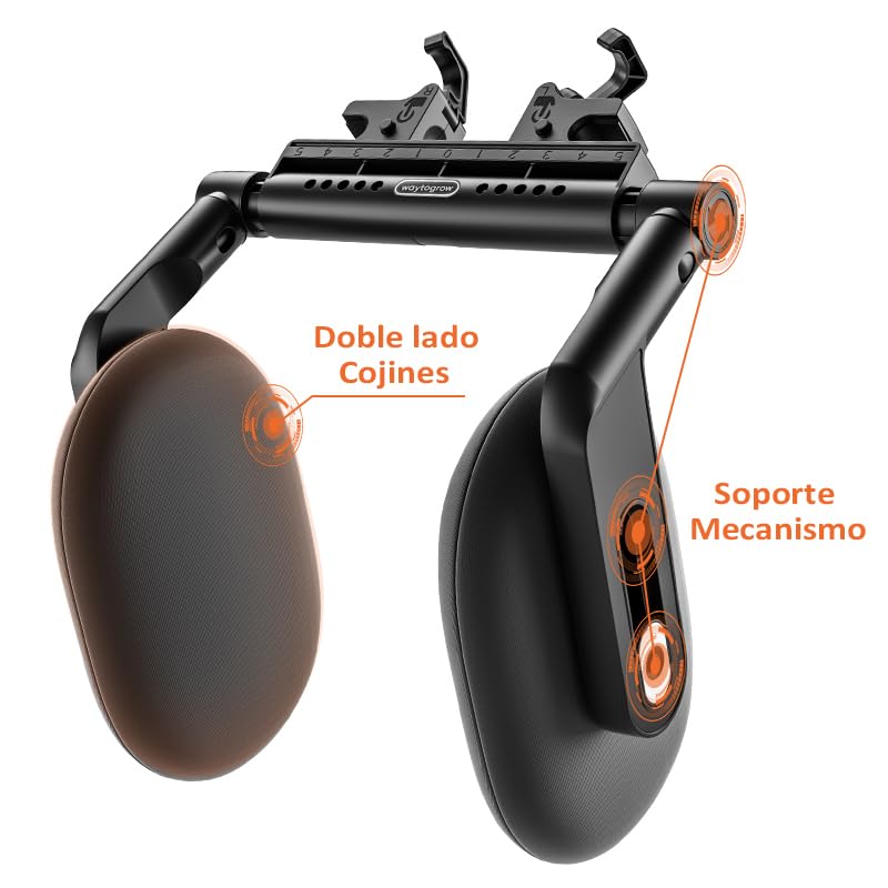 Cuscino multifunzione per auto con aste a tre assi e doppio gancio, morbida schiuma di memoria, supporto per il collo rimovibile, per bambini, adulti, per la scuola