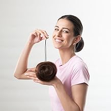 Hair Originals Natural Human Hair Donut Bun Scrunchie- (Pack of 1, Dark Brown)