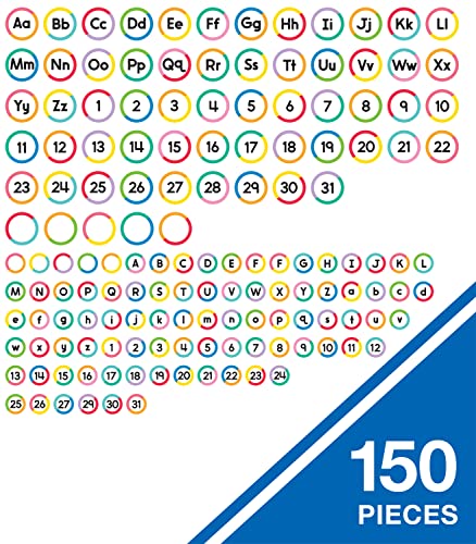 Image of Carson Dellosa 150-Piece Colorful Letter and Number Bulletin Board Decorations, Letter Cutouts for Bulletin Board, Blank, Letter and Number Cutouts for Bulletin Board, Bright Classroom Decor