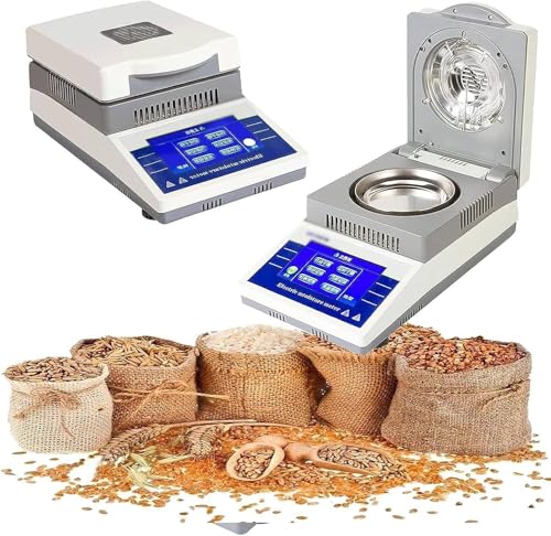 Halogen Moisture Analyzer Laboratory, Digital Touch Screen, for Powder/Herb/Tea/Meat/Food 110V/220V (50g Capacity, 0.005g)