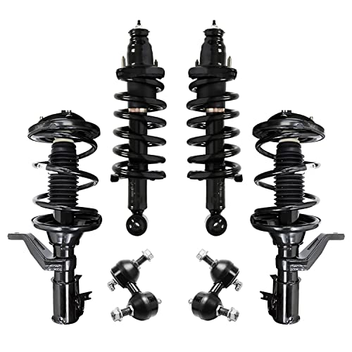 Image of Detroit Axle - Front 6pc Struts Sway Bars for 2002 2003 2004 Acura RSX, 4 Front and Rear Struts & Coil Spring 2 Sway Bar Links Replacement Suspension Kit
