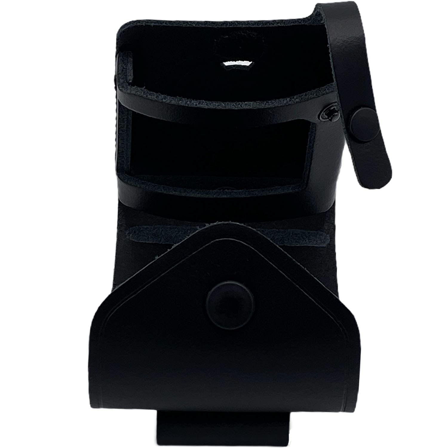 Melder-Tasche Etui | Echt-Leder robust | geschlossen | Top Qualität | Knopf aufklappbar Klappfunktion | s.Quad Serie | Zubehör Funkmeldeempfänger X15 X35, Schwarz