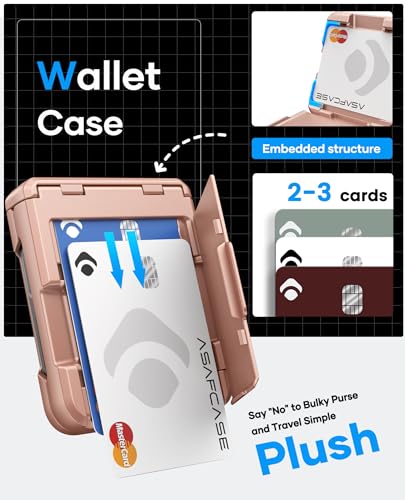 Image of ASAFCASE for Samsung Galaxy Z Flip 7 Wallet Case with Card Holder, Rosegold