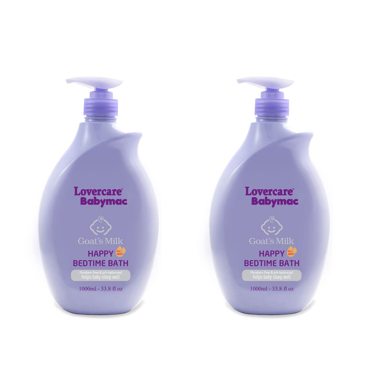 Lovercare 2-Pack Babymac Baby Happy Bedtime Bath -2 x 33.8 Fl Oz