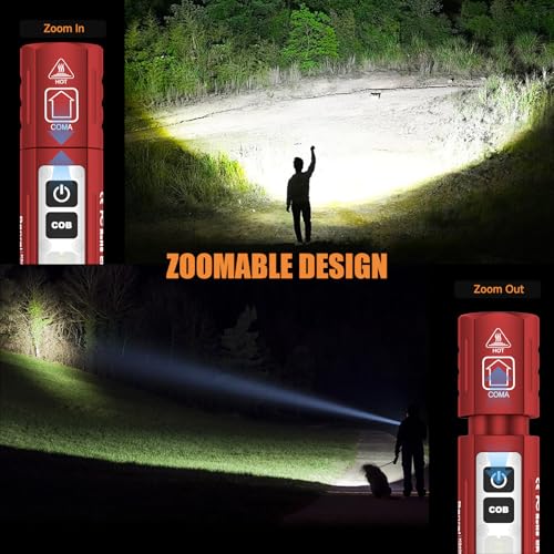 Image of Rechargeable Magnetic Small Powerful Flashlights, Bright Pocket Flashlight