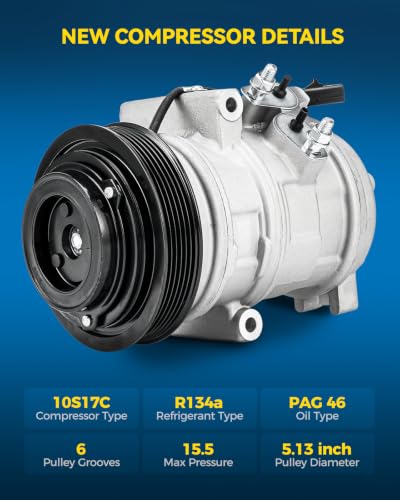 Image of PHILTOP 7512215 Air Conditioner AC Compressor with Clutch for Chrysler 300 2006-2010 2.7L, Dodge Charger 2006-2010 2.7L,Magnum 2006-2008 2.7Liter