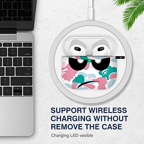 Image of for Airpods 3 Case 2021, Don't Touch Me for Airpods Cover with Keychain Soft Cute Shockproof Cover for Women Men Compatible with for Airpods 3 Charging Case,Pink