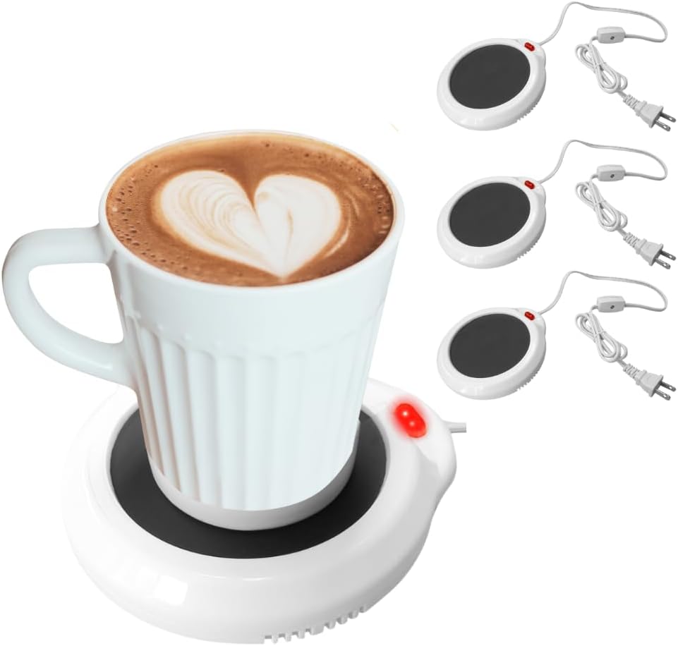 Evelots Electric Desk Cup Warmer 4 Pack - Candle Warming Plate - Coffee Mug Heater - Also Great for Hot Tea, Hot Chocolate, Soup, Scented Candles - On/Off Indicator Light