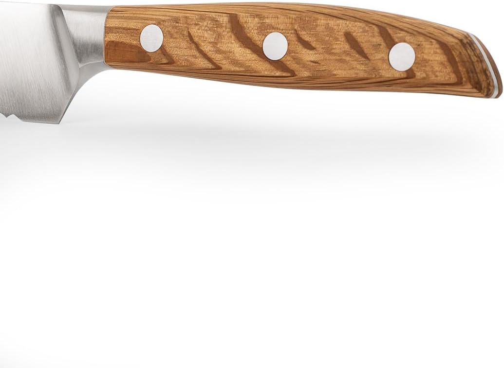 Arcos Jose Andres Bread Knife | 8-Inch Forged Knife for Artisan Breads & Bakery Goods | NITRUM Stainless Steel Blade with Silk Edge | Ergonomic Light Brown Holm Oak Handle - Image 5