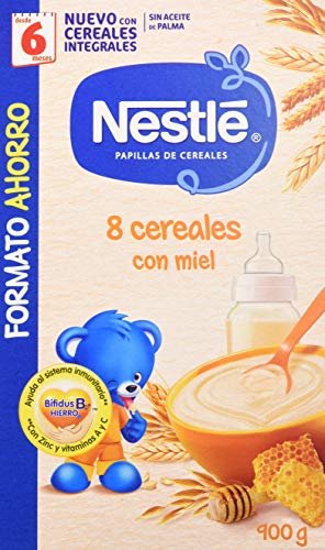 Nestlé Papilla 8 cereales con Miel - Alimento Para bebés - Paquete de 8x900 g - Total: 7.2 kg Cover