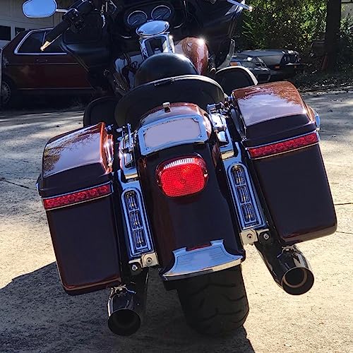 JMTBNO LED Motorcycle Saddlebag Brake Light Tail Light Running Lights Compatible with Harley Touring Electra Glide FLHTCU FLHTCUL FLHTK FLHTKL FLTRU FLHTKSE FLTRUSE (Chrome-Red) miniatura 6