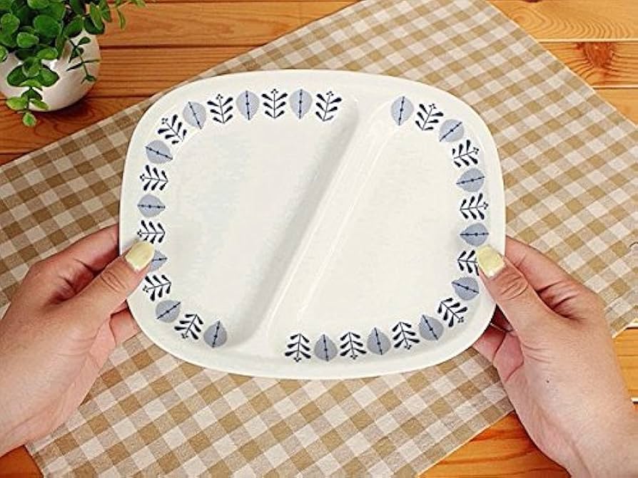 Amazon|北欧風 リーフ 2つ仕切りランチプレート (洋食器 北欧食器 Amazon|北欧風 リーフ 2つ仕切りランチプレート (洋食器 北欧食器