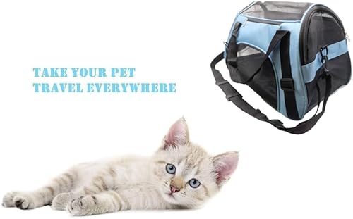 Miniatura 6 de ZaneSun Transportador para gatos, transportador de viaje para mascotas de lados suaves para gatos, perros y cachorros, bolsa plegable portátil para