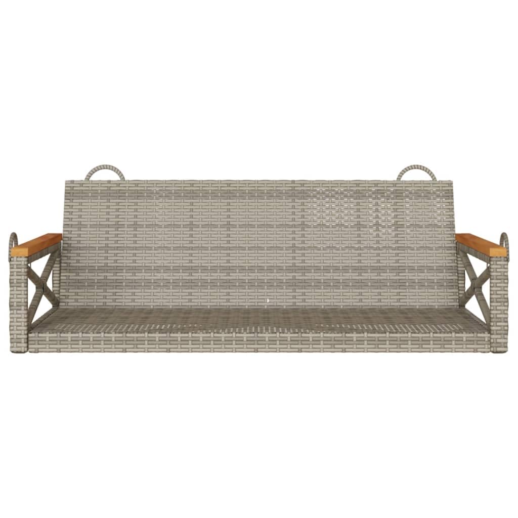 Banco colgante gris 109 x 62 x 40 cm polirratán