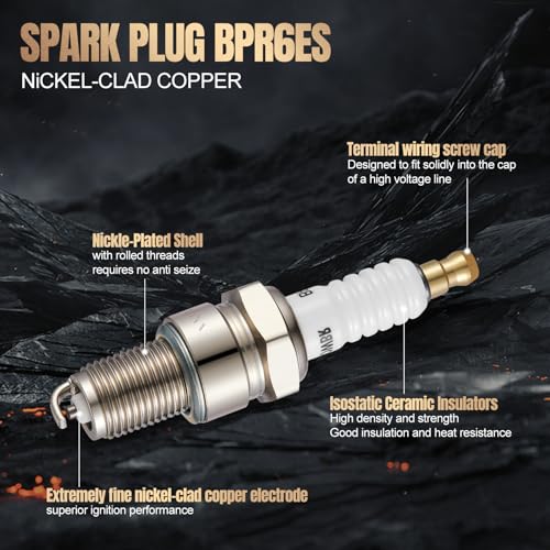 Image of 7131 Spark Plugs 4 Pack Compatible with Honda Civic Compatible with Volvo 240 244 264 740 940 VW Rabbit Quantum 2002 2002tii 944 924 99 900 D21 720 Eclipse Galant for BPR6ES Spark Plug