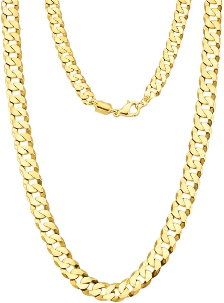 5MM-7MM Real 925 Solid Sterling Silver Miami Cuban Chain Necklace for Men & Women with Lobster Claw Clasp Italian 925 Real Silver Jewelry Gifts