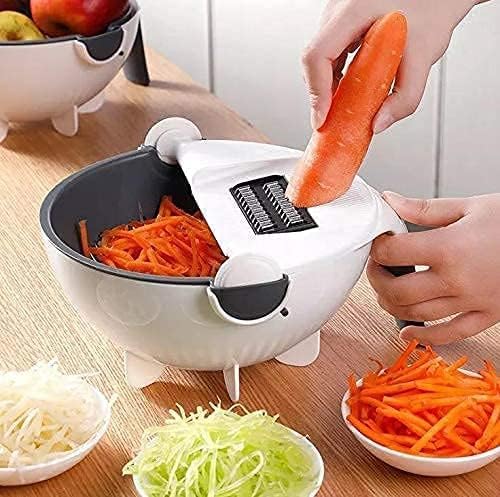 9-in-1 Multifunctional Rotate Vegetable Cutter with Drain Basket for Peeler, Plastic, Combo, Drainer Fruit Cutter (B0DGLQLPQ4) Amazon Price History, Amazon Price Tracker